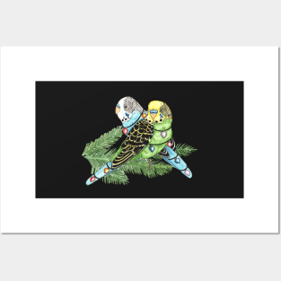 Christmas Budgies Posters and Art